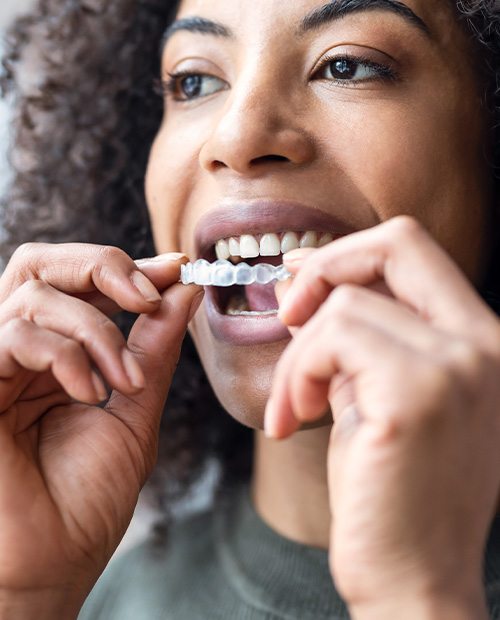 Invisalign in Billerica in case on blue background